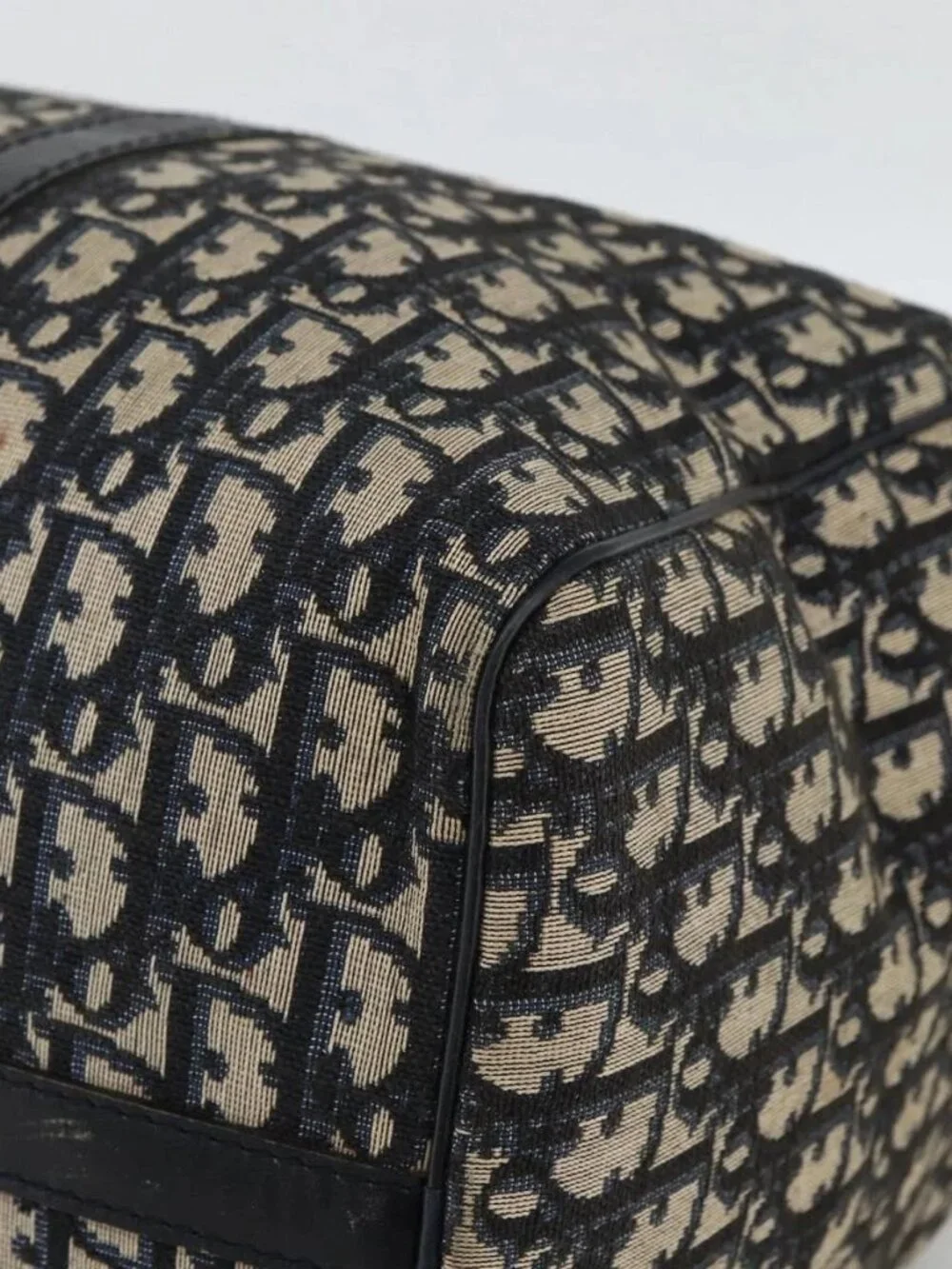 Christian Dior Trotter Canvas Boston Bag Navy Silver Auth ka2812 - Picture 4 of 16